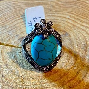 Howlite Turquoise Ring